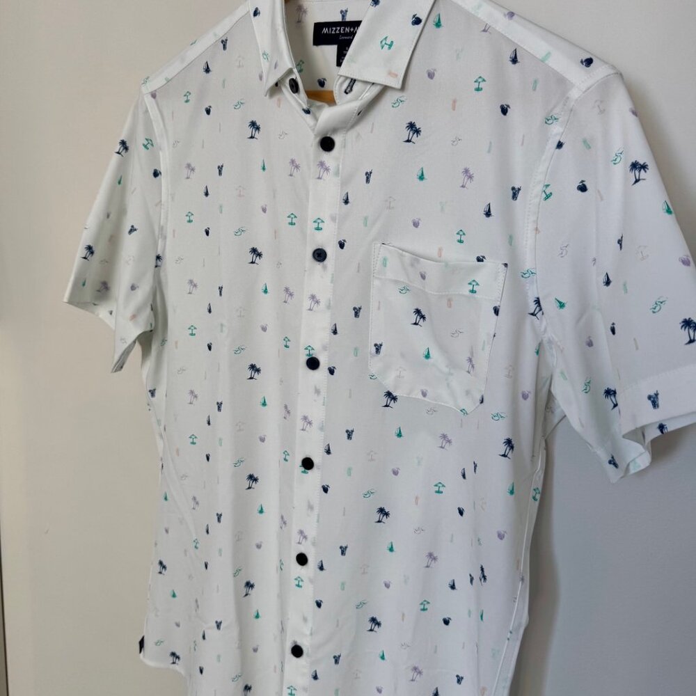 Mizzen + Main - White Cocktail Shirt - Size Small/Slim Fit - Worn Once/Washed On